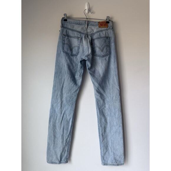 Sold Vintage Levis Womens 25x31 Blue 501 Straight Mom 90s Leather Patch​​ - Picture 2 of 10